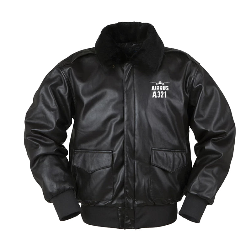 Airbus A321 & Plane Designed Leather Bomber Jackets