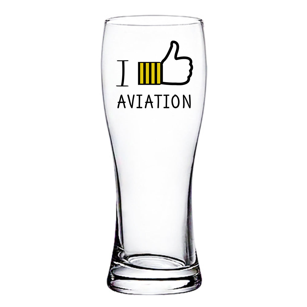 I Like Aviation Designed Pilsner Beer Glasses
