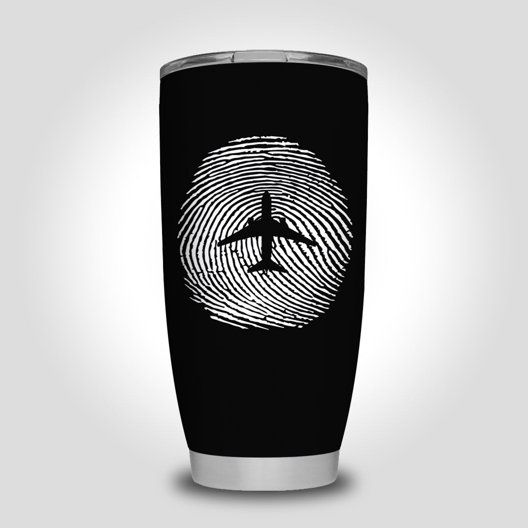 Aviation Finger Print Designed Tumbler Travel Mugs