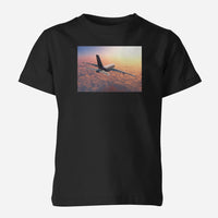 Thumbnail for Super Cruising Airbus A380 over Clouds Designed Children T-Shirts