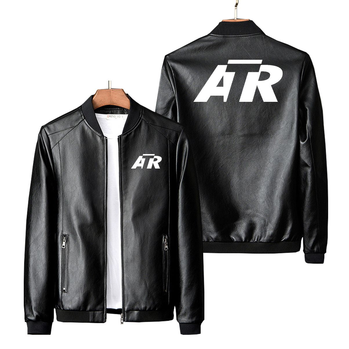ATR & Text Designed PU Leather Jackets