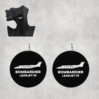 Thumbnail for The Bombardier Learjet 75 Designed Wooden Drop Earrings