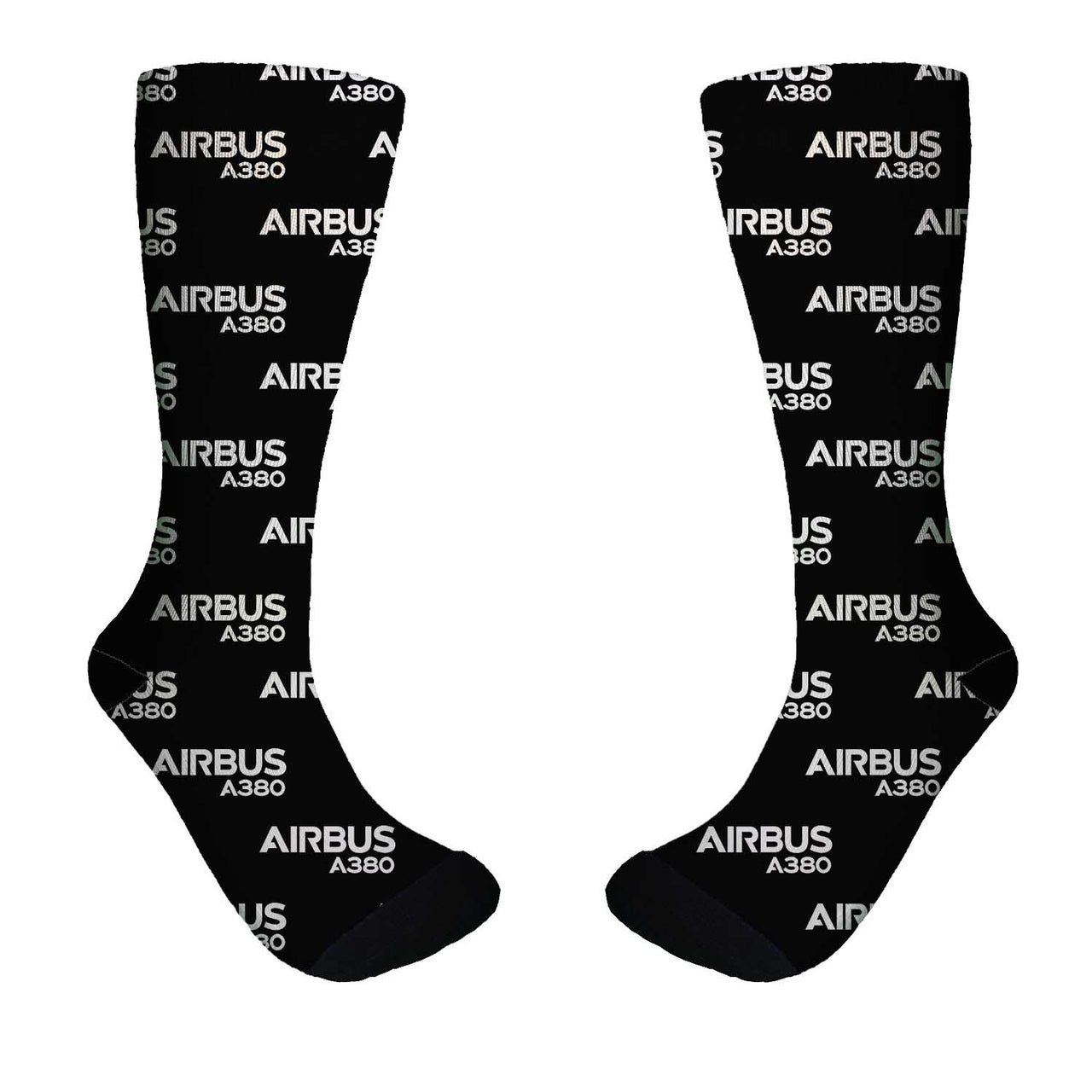 Airbus A380 & Text Designed Socks