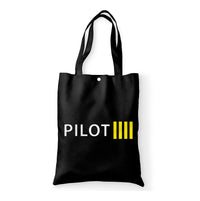 Thumbnail for Pilot & Stripes (4 Lines) Designed Tote Bags