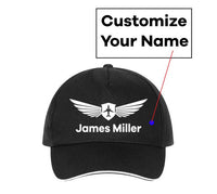 Thumbnail for Customizable Name & Badge Designed Hats Pilot Eyes Store Black 
