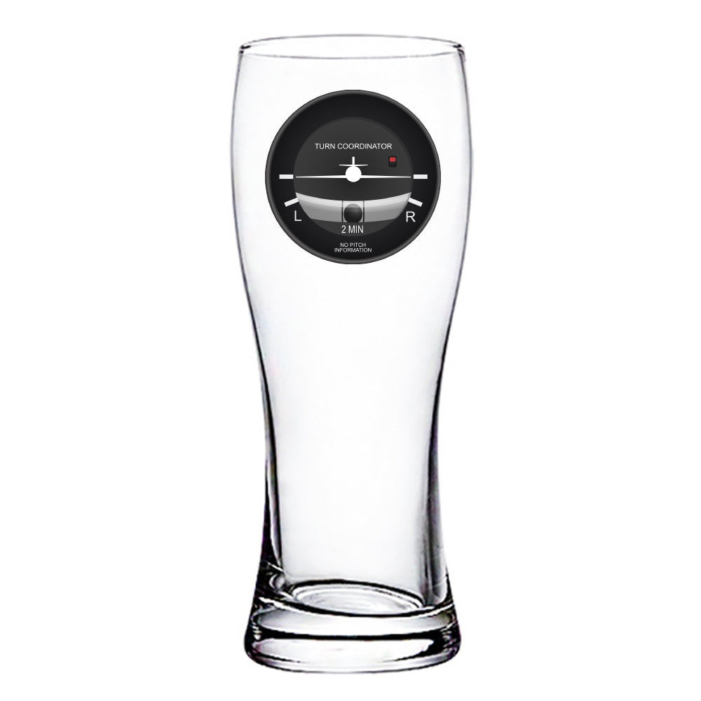 Turn Coordinator Designed Pilsner Beer Glasses