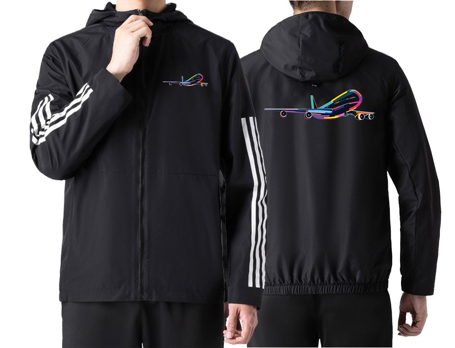Multicolor Airplane Designed Sport Style Jackets