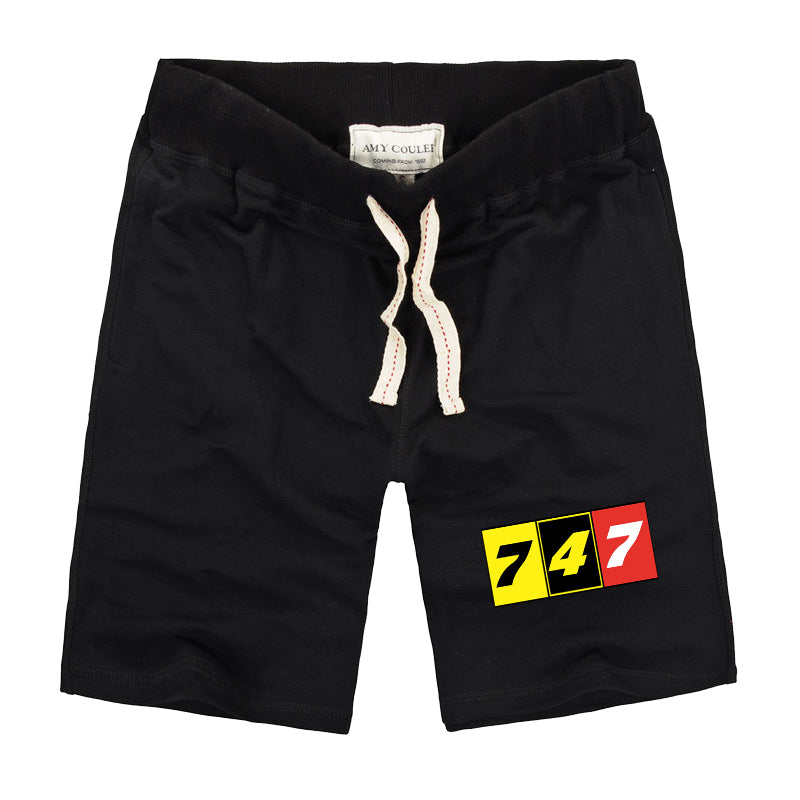 Flat Colourful 747 Designed Cotton Shorts