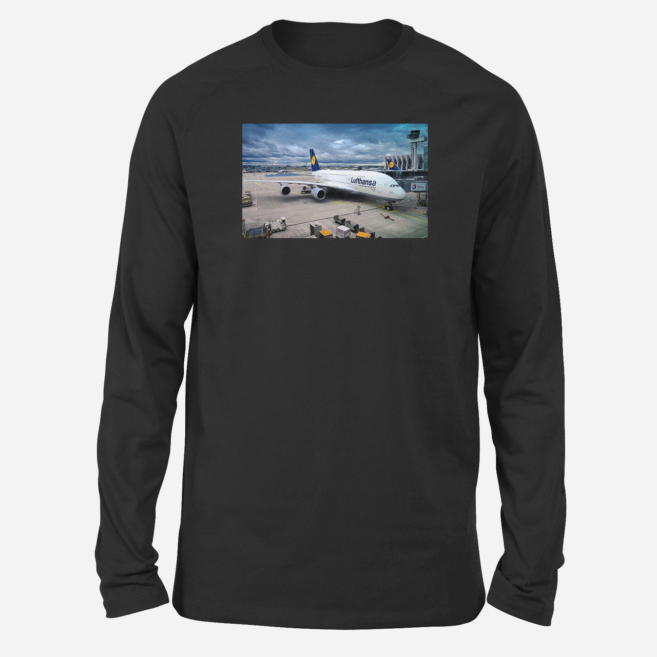 Lufthansa's A380 At The Gate Designed Long-Sleeve T-Shirts