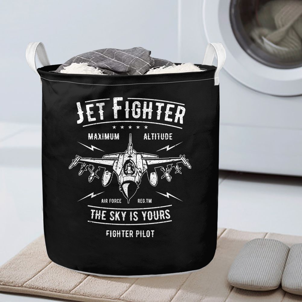 Jet Fighter - The Sky is Yours Designed Laundry Baskets