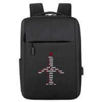 Thumbnail for Airplane Shape Aviation Alphabet Designed Super Travel Bags