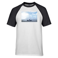 Thumbnail for Boeing 737 & City View Behind Designed Raglan T-Shirts