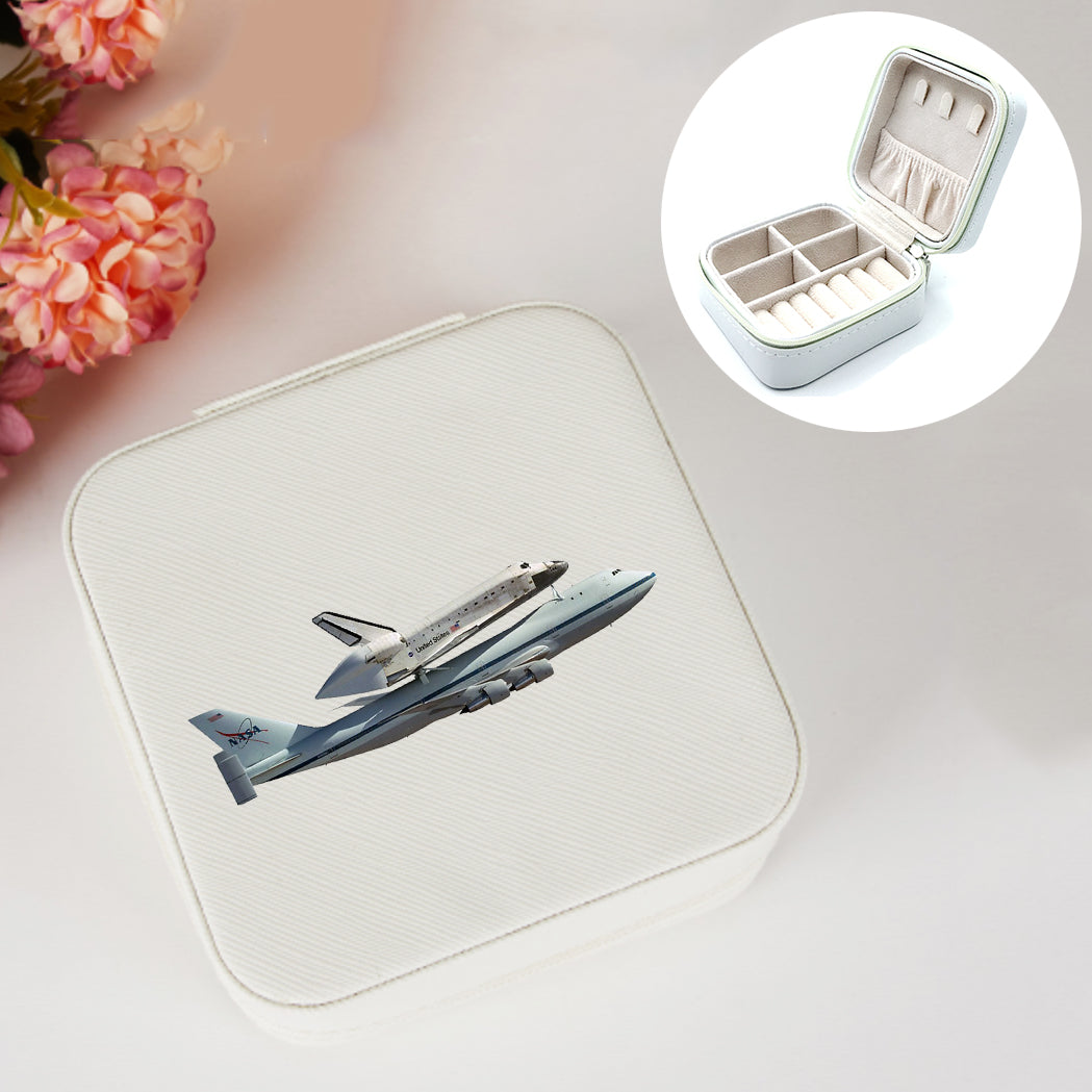 Space shuttle on 747 Designed Leather Jewelry Boxes