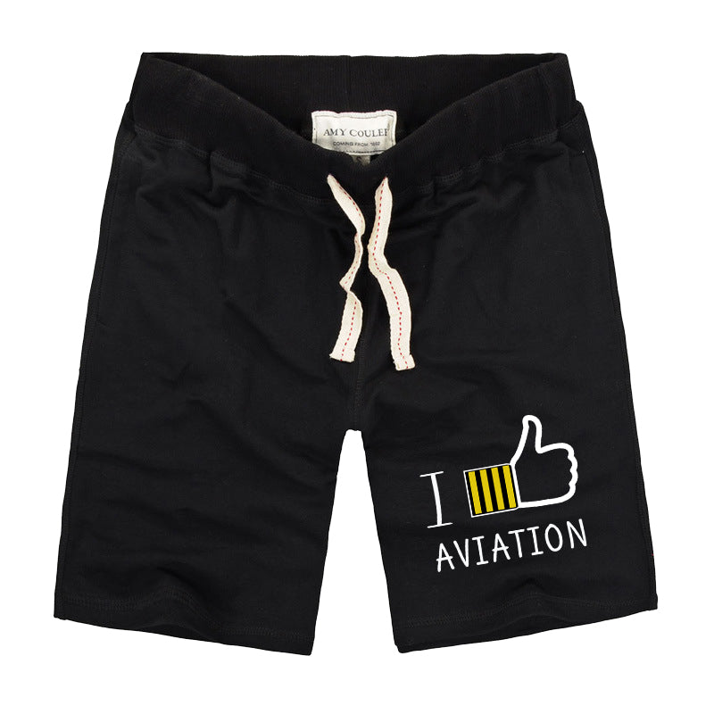 I Like Aviation Designed Cotton Shorts