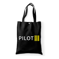 Thumbnail for Pilot & Stripes (3 Lines) Designed Tote Bags