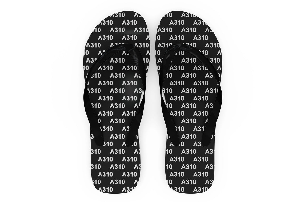A310 Flat Text Designed Slippers (Flip Flops)