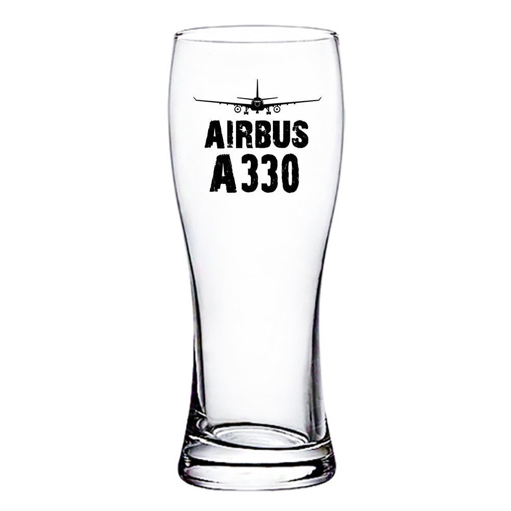 Airbus A330 & Plane Designed Pilsner Beer Glasses