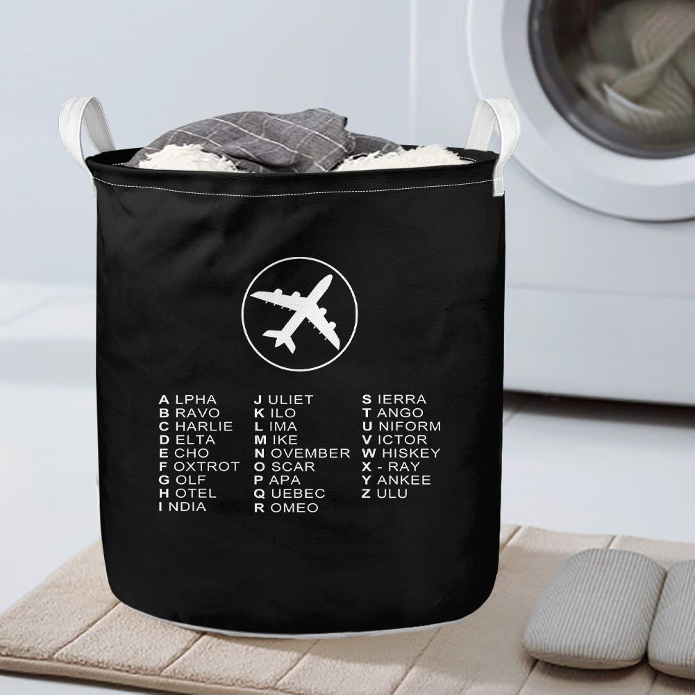 Aviation Alphabet 2 Designed Laundry Baskets