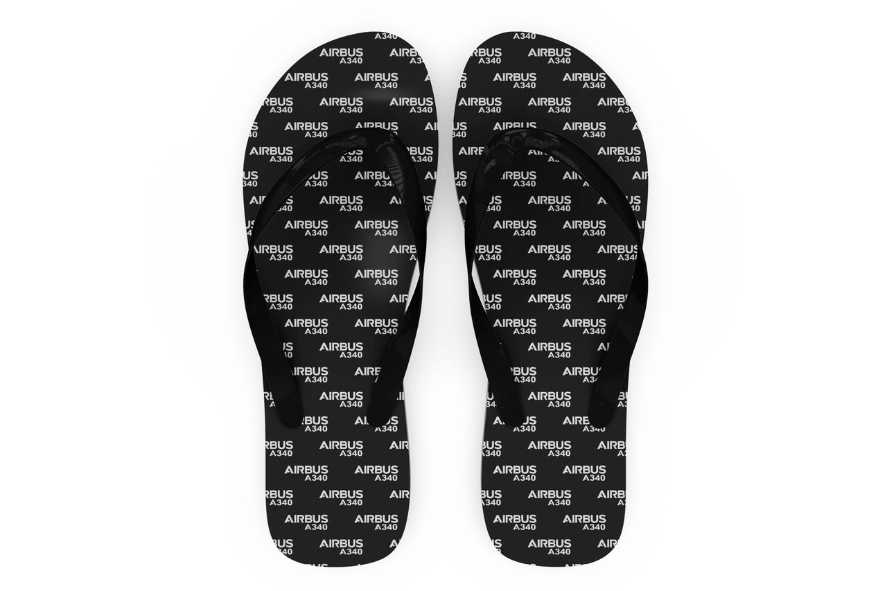 Airbus A340 & Text Designed Slippers (Flip Flops)