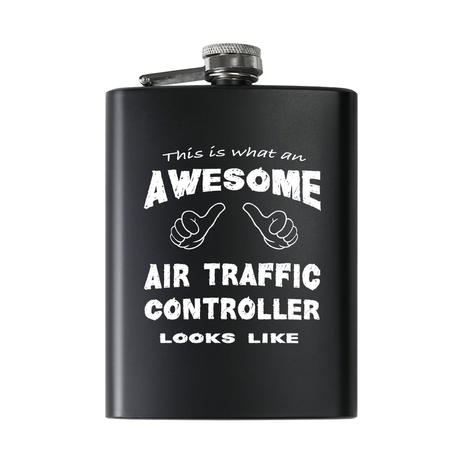 Air Traffic Controller Designed Stainless Steel Hip Flasks