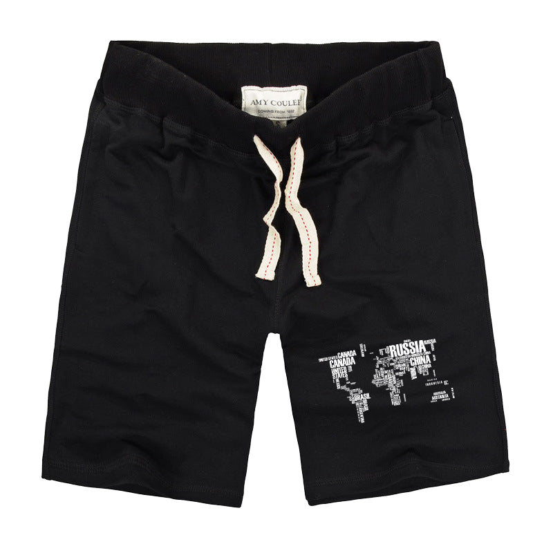World Map (Text) Designed Cotton Shorts