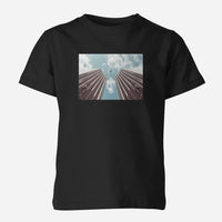 Thumbnail for Airplane Flying over Big Buildings Designed Children T-Shirts