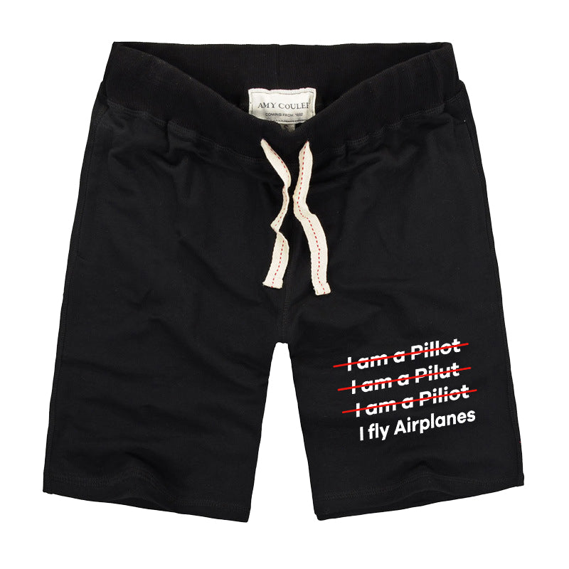 I Fly Airplanes Designed Cotton Shorts