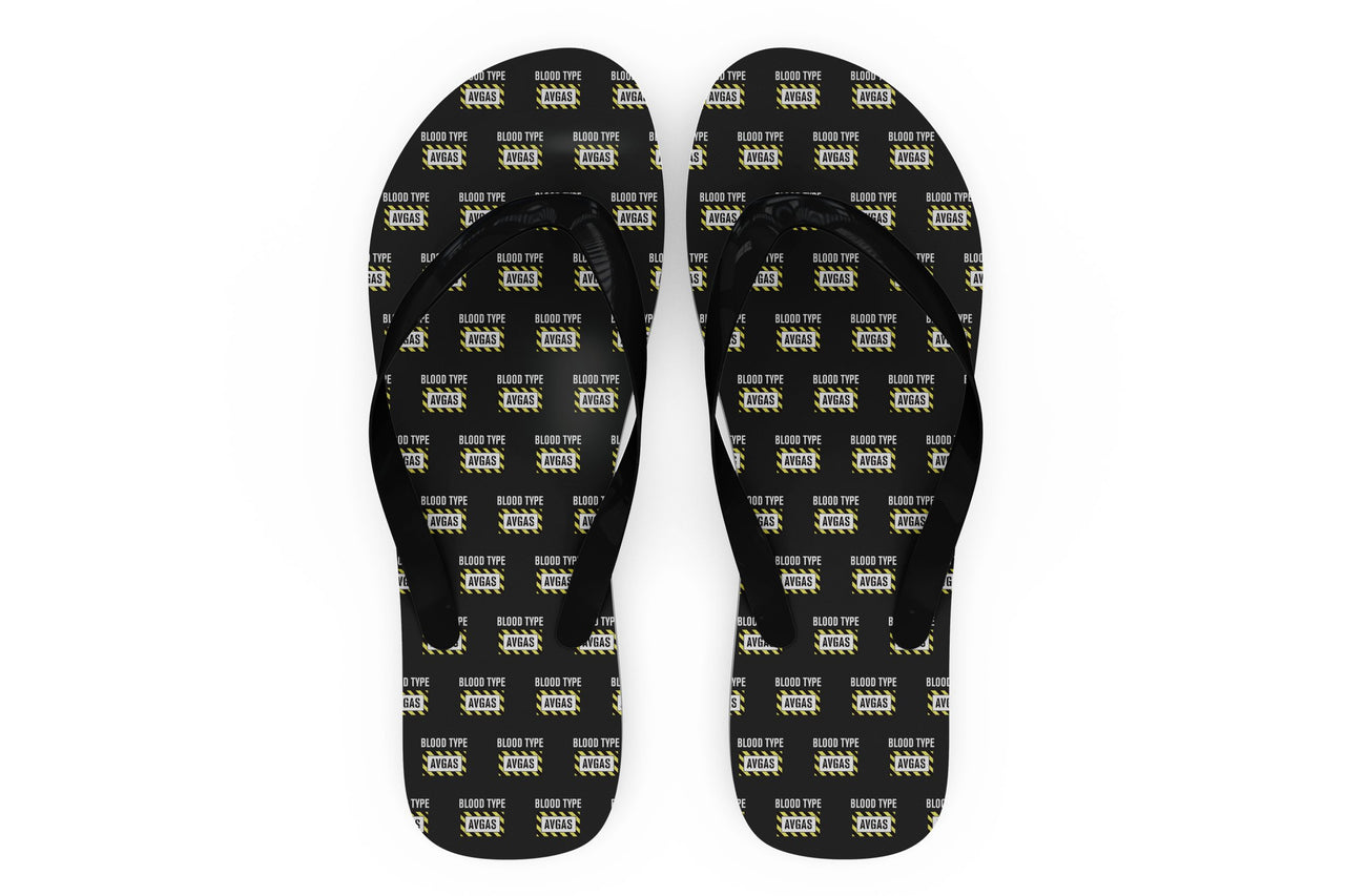 Blood Type AVGAS Designed Slippers (Flip Flops)