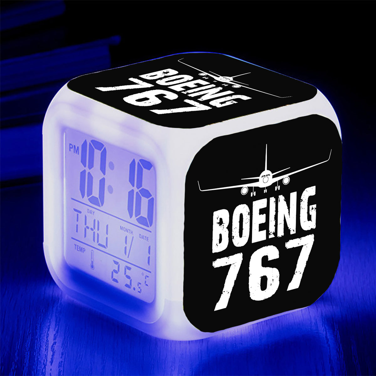 Boeing 767 & Plane Designed "7 Colour" Digital Alarm Clock