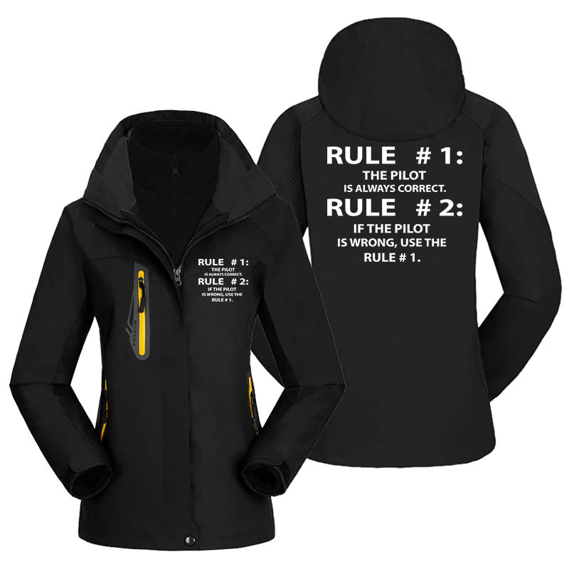 Rule 1 - Pilot is Always Correct Designed Thick "WOMEN" Skiing Jackets
