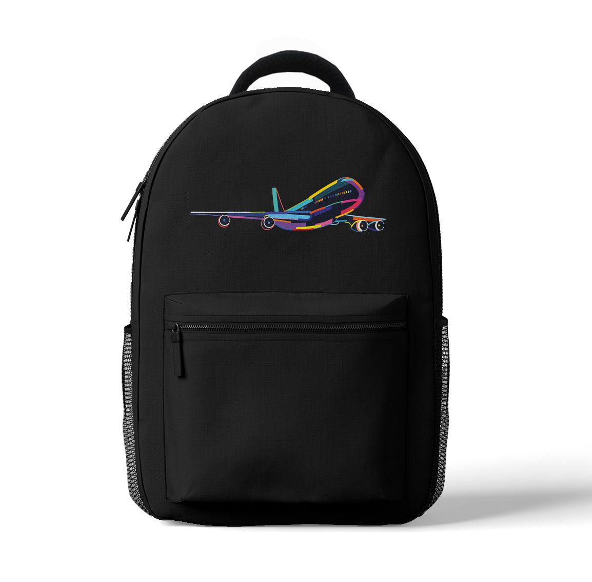 Multicolor Airplane Designed 3D Backpacks