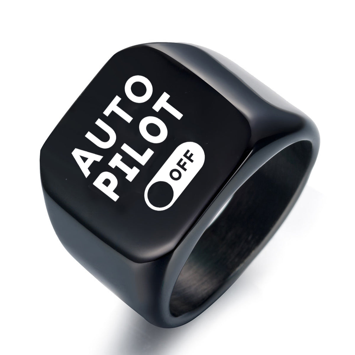 Auto Pilot Off Designed Men Rings
