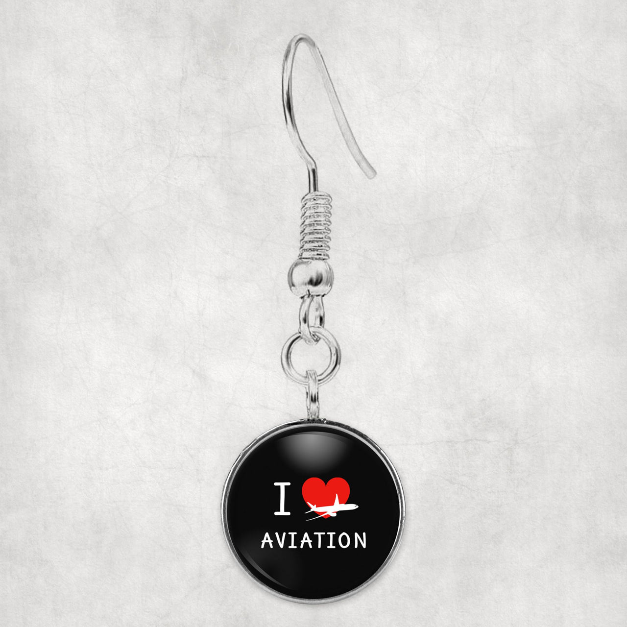 I Love Aviation Designed Earrings