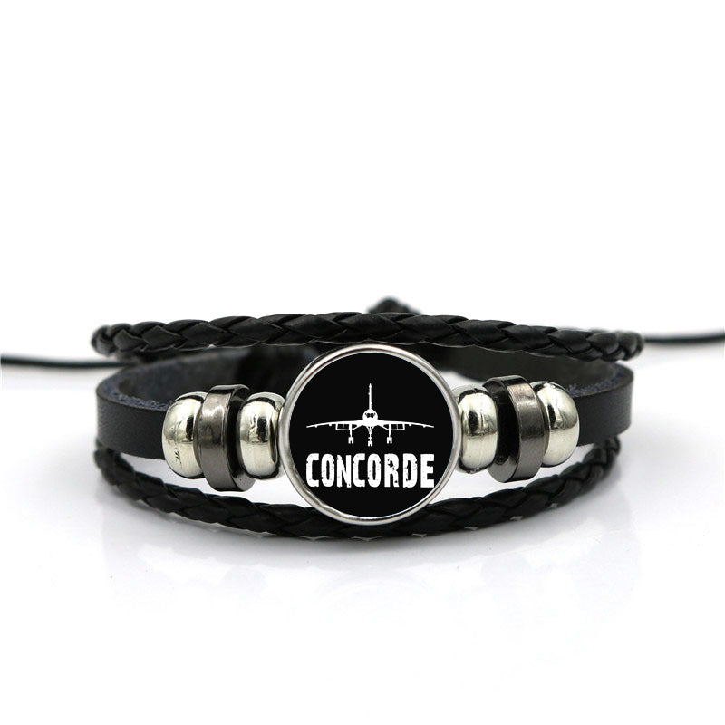 Concorde & Plane Designed Leather Bracelets