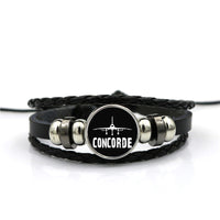 Thumbnail for Concorde & Plane Designed Leather Bracelets