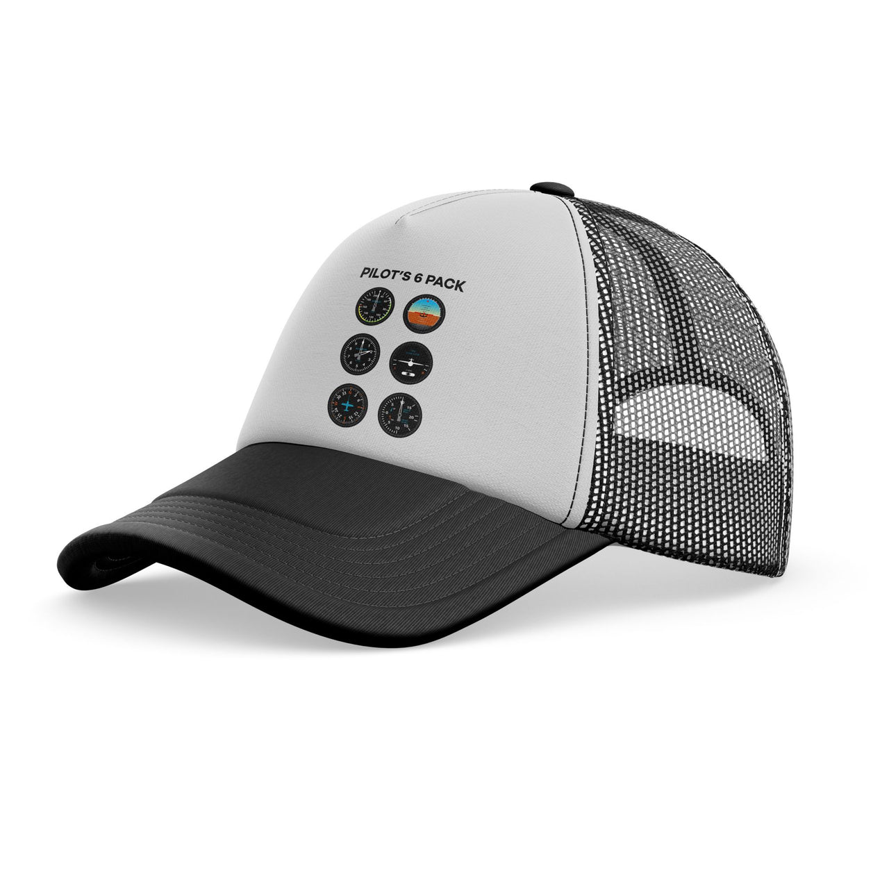 Pilot's 6 Pack Designed Trucker Caps & Hats