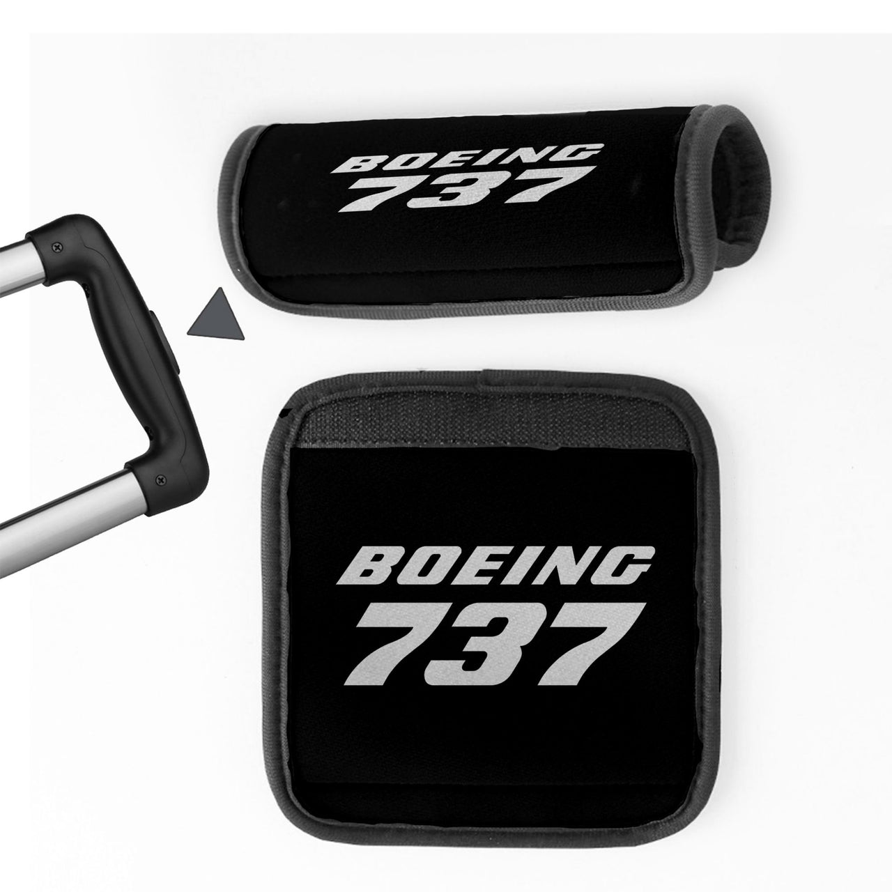 Boeing 737 & Text Designed Neoprene Luggage Handle Covers