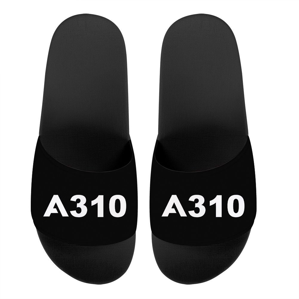 A310 Flat Text Designed Sport Slippers