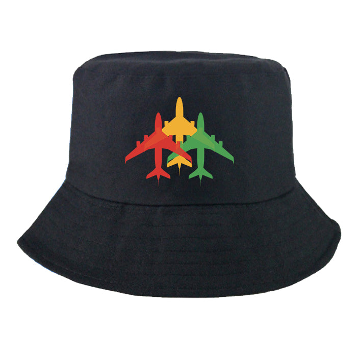 Colourful 3 Airplanes Designed Summer & Stylish Hats