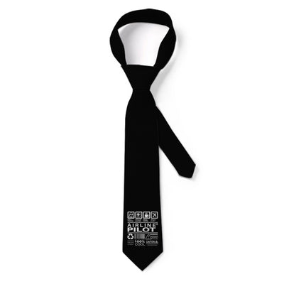 Airline Pilot Label aviation design on premium silk blend tie.