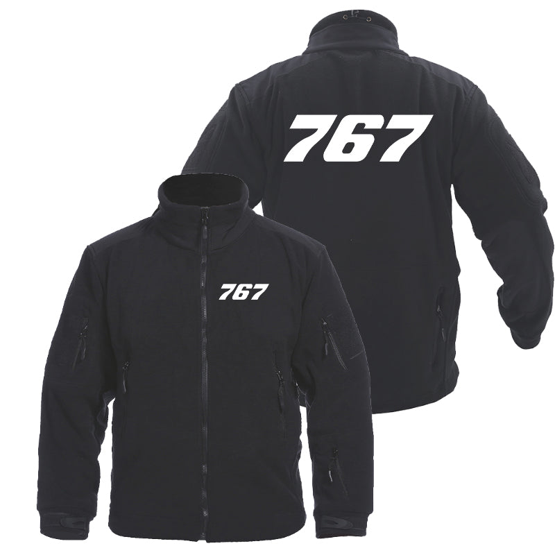 767 Flat Text Designed Fleece Military Jackets (Customizable)