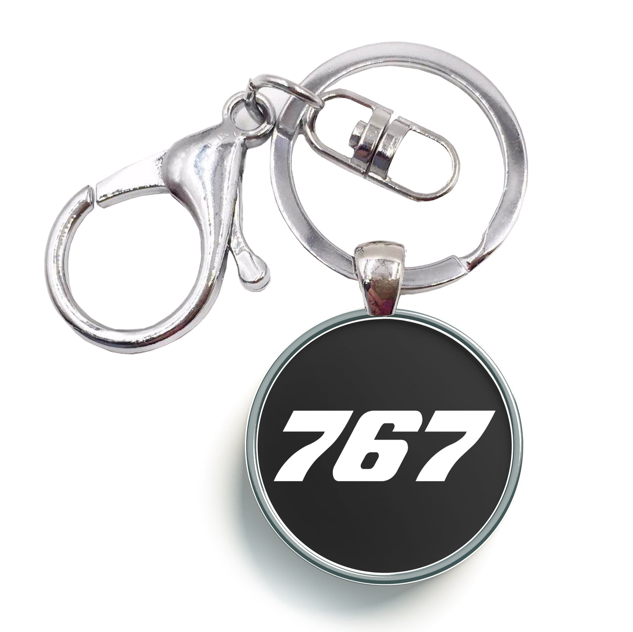 767 Flat Text Designed Circle Key Chains