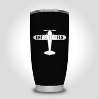 Thumbnail for Eat Sleep Fly & Propeller Designed Tumbler Travel Mugs