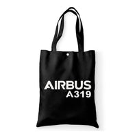 Thumbnail for Airbus A319 & Text Designed Tote Bags