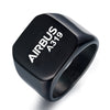 Airbus A319 & Text Designed Men Rings