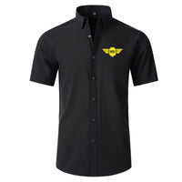 Thumbnail for Born To Fly & Badge Designed Short Sleeve Shirts