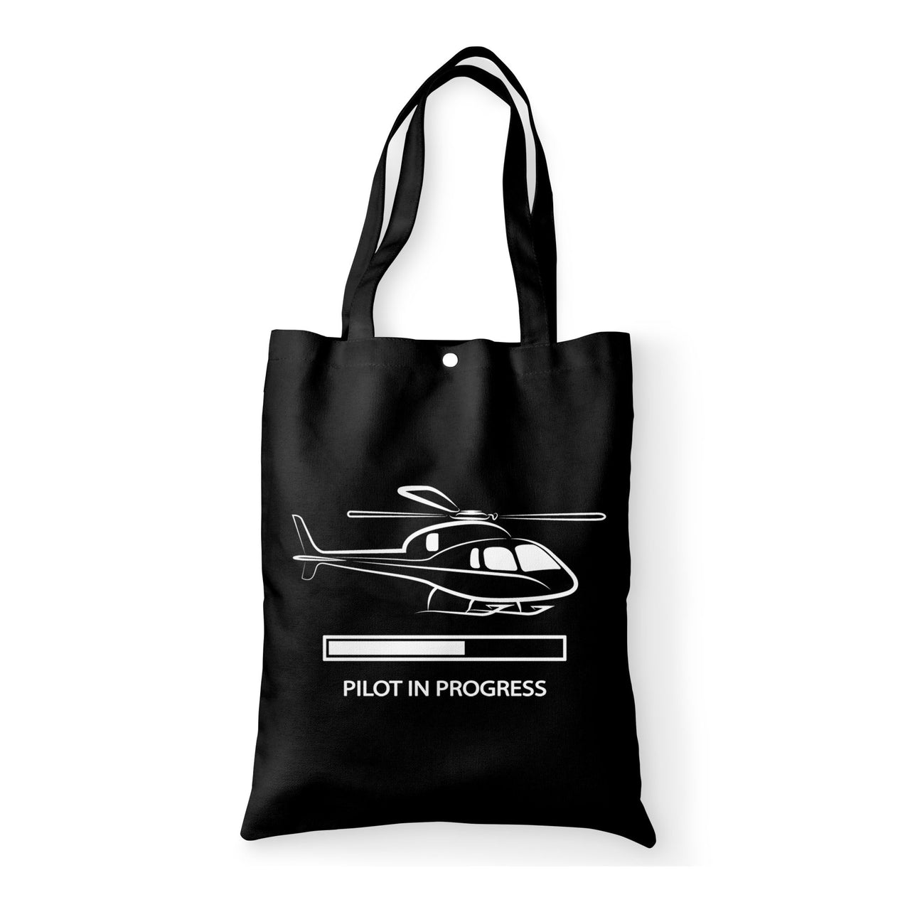 Pilot In Progress (Helicopter) Designed Tote Bags