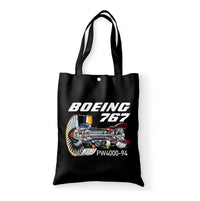 Thumbnail for Boeing 767 Engine (PW4000-94) Designed Tote Bags