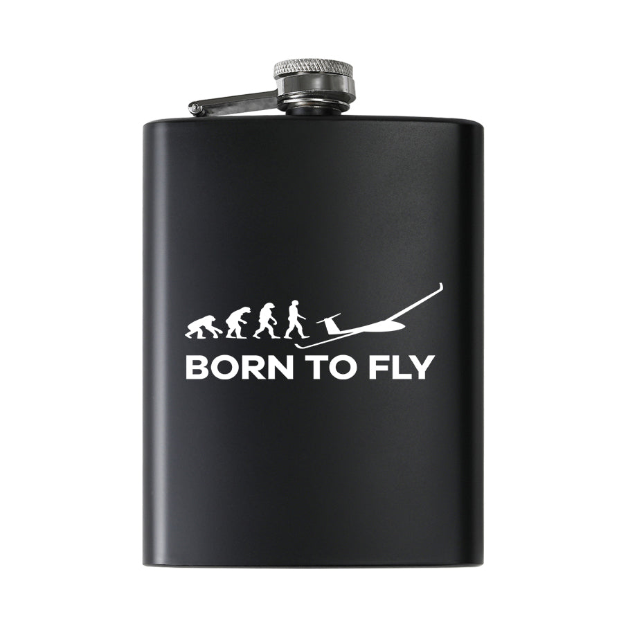 Born To Fly Glider Designed Stainless Steel Hip Flasks