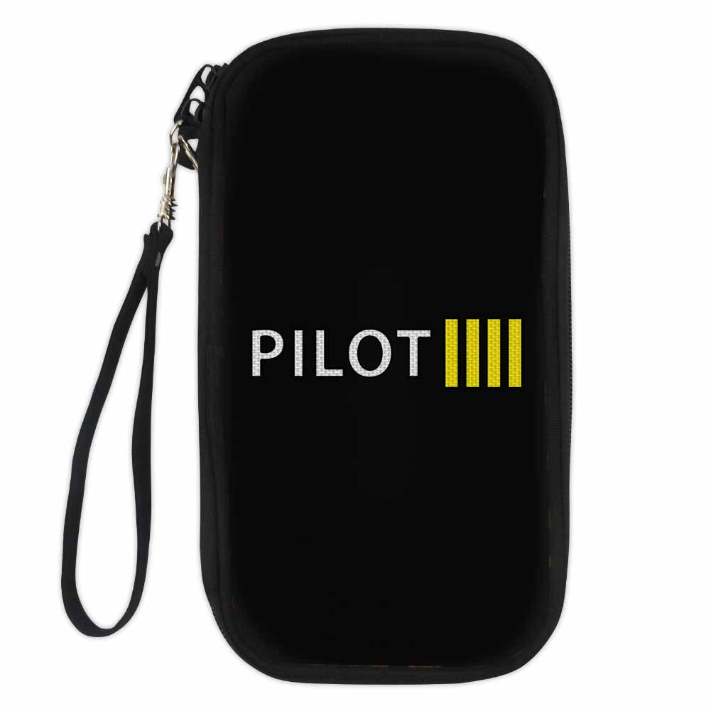 Pilot & Stripes (4 Lines) Designed Travel Cases & Wallets